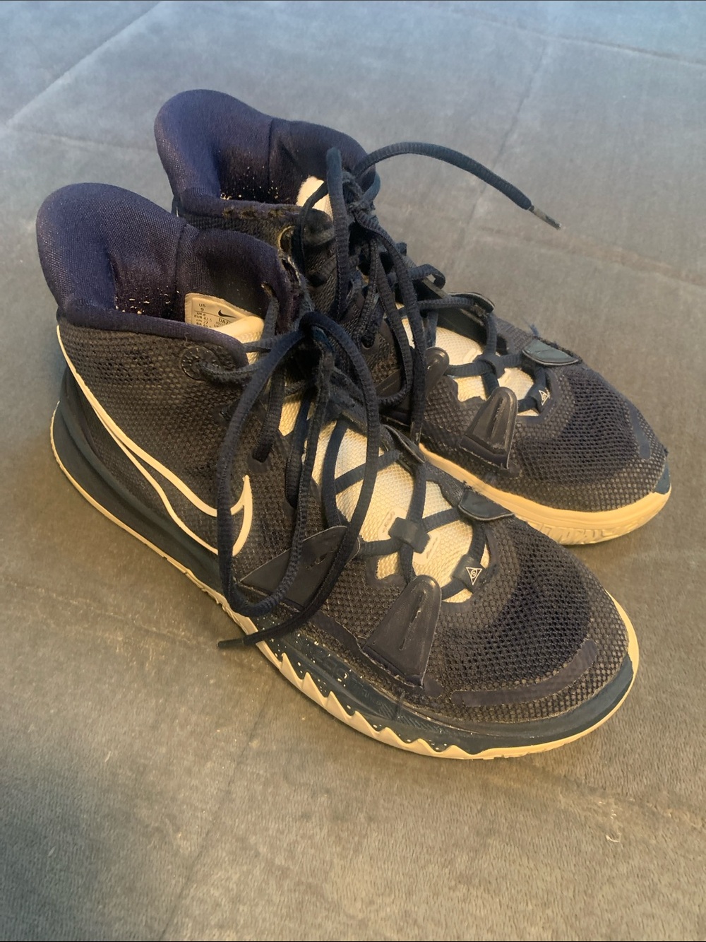 Nike Women’s Navy and White High-Top Basketball Sneakers Kyrie